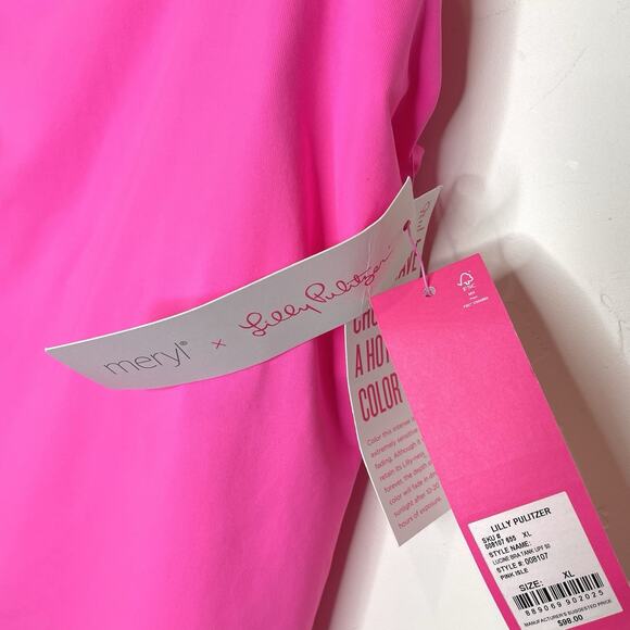 Lilly Pulitzer Luxletic Lucine Bra Tank Top Womens XL Pink Isle Bright UPF 50+ - Picture 5 of 8